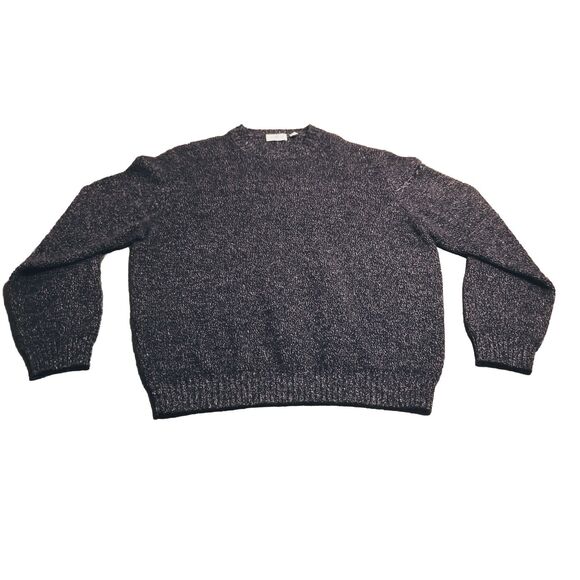 Avon Celli Sweater Men's Size 52 Black 100% Cashmere Made In Italy Crew Neck - Picture 1 of 6